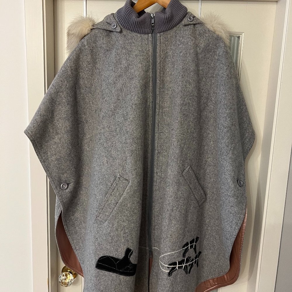 Inuit Vintage Wool Coat/Northern Sun/Poncho/Made in Canada